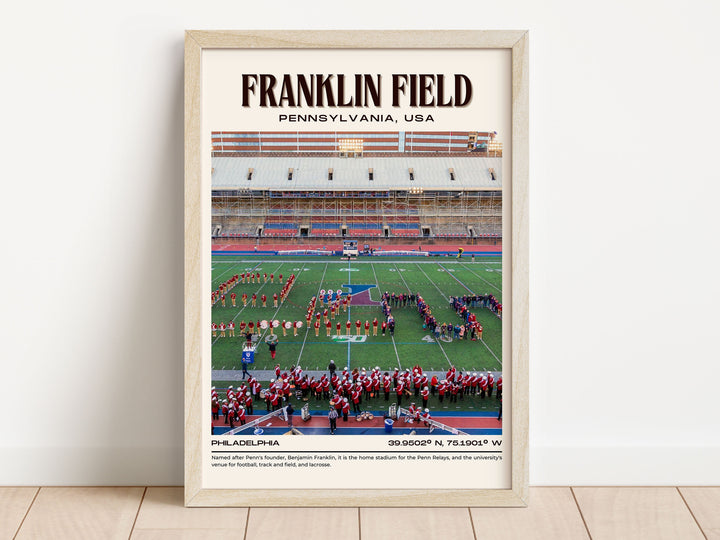 Franklin Field Stadium Football Retro Wall Art