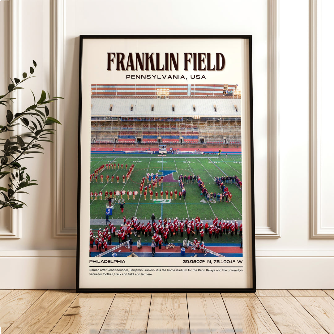 Franklin Field Stadium Football Retro Wall Art