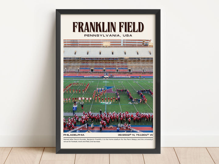 Franklin Field Stadium Football Retro Wall Art