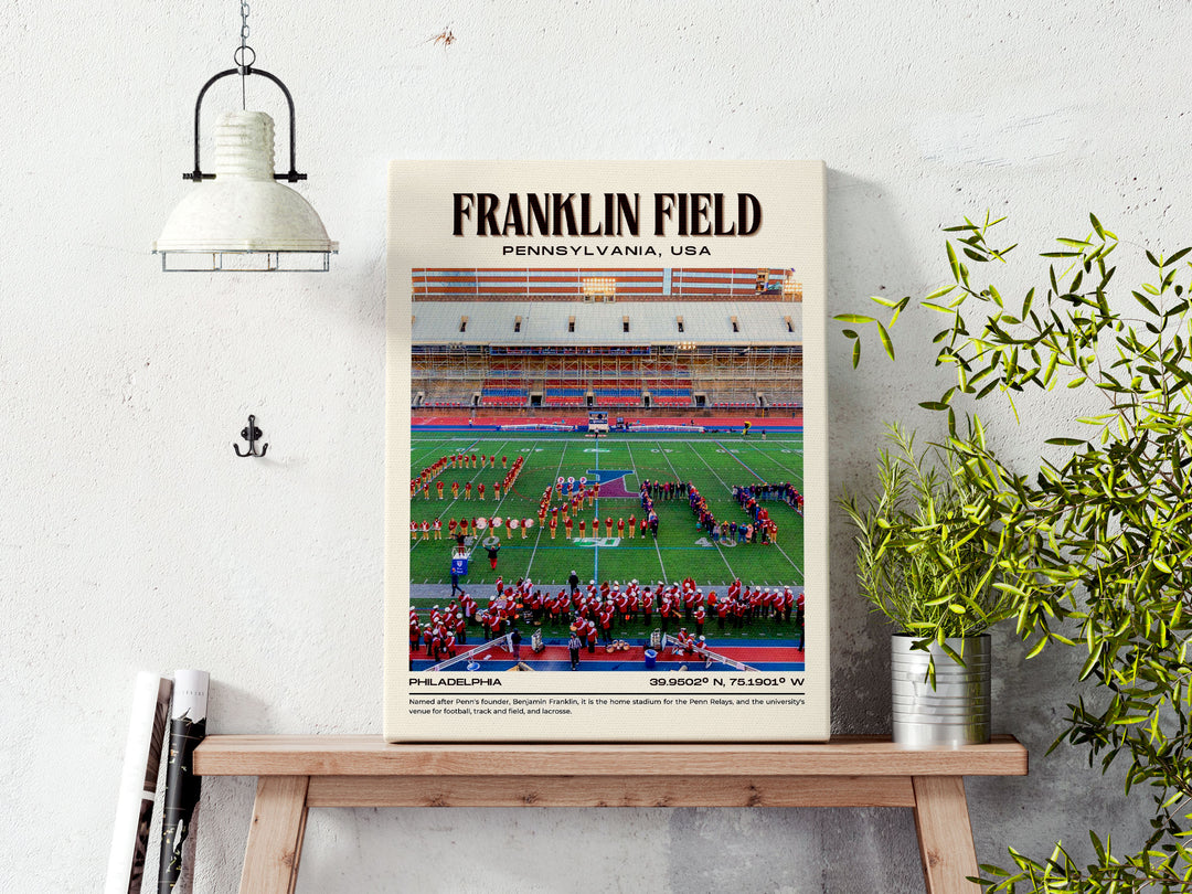 Franklin Field Stadium Football Retro Wall Art