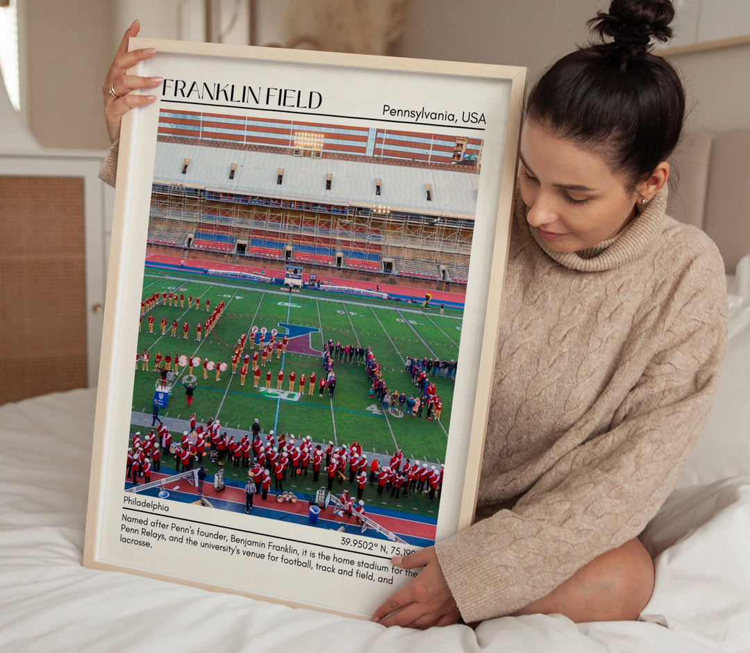 Franklin Field Stadium Football Minimal Wall Art