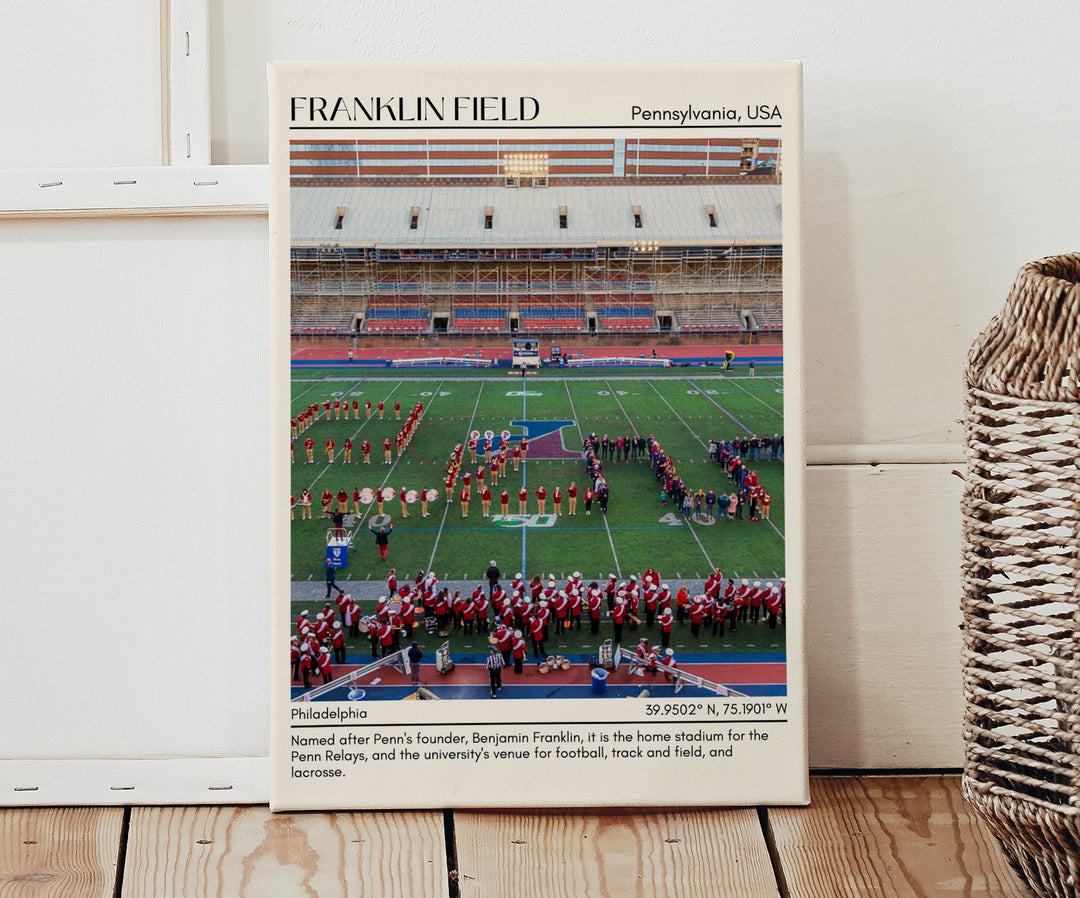 Franklin Field Stadium Football Minimal Wall Art