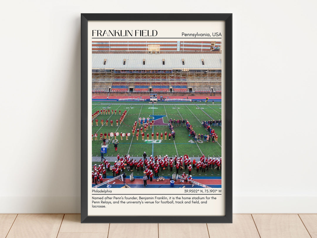 Franklin Field Stadium Football Minimal Wall Art