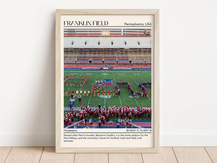 Franklin Field Stadium Football Minimal Wall Art