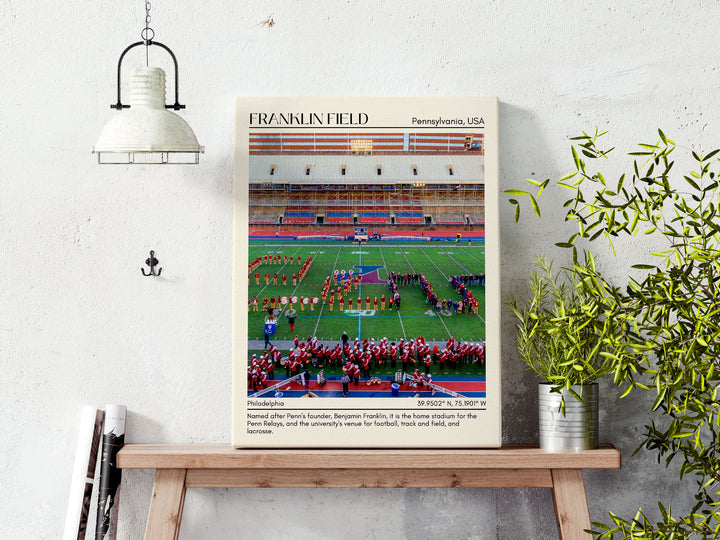 Franklin Field Stadium Football Minimal Wall Art