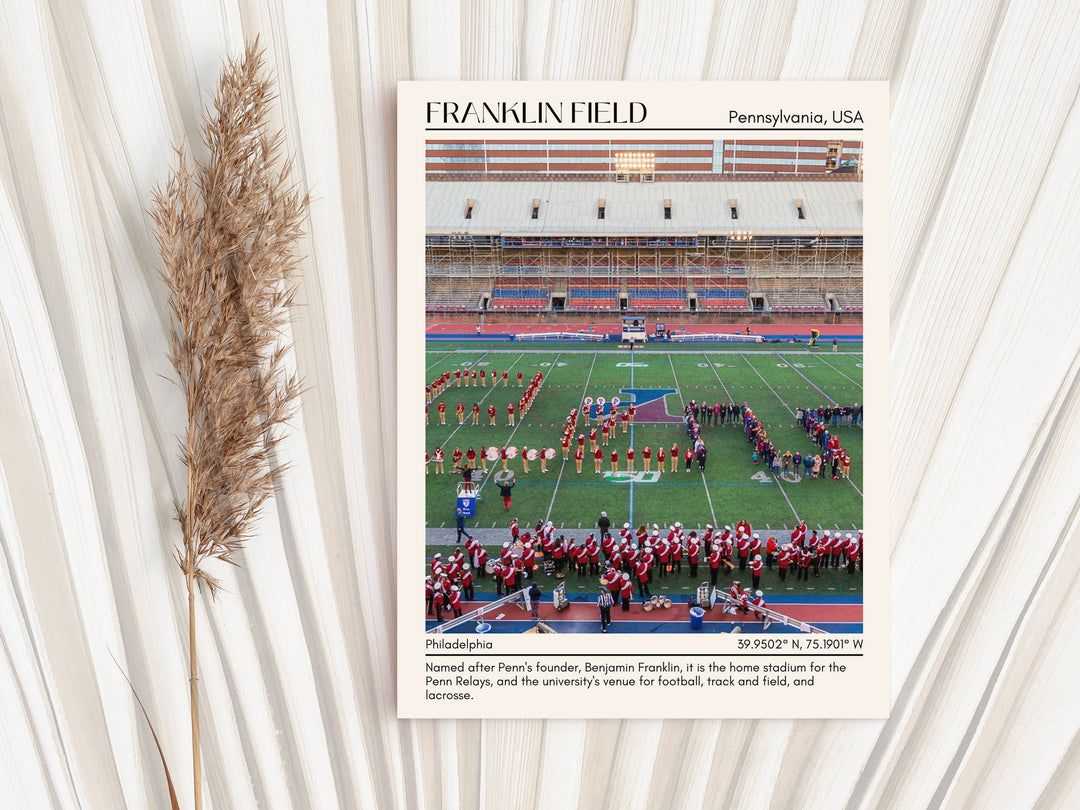 Franklin Field Stadium Football Minimal Wall Art