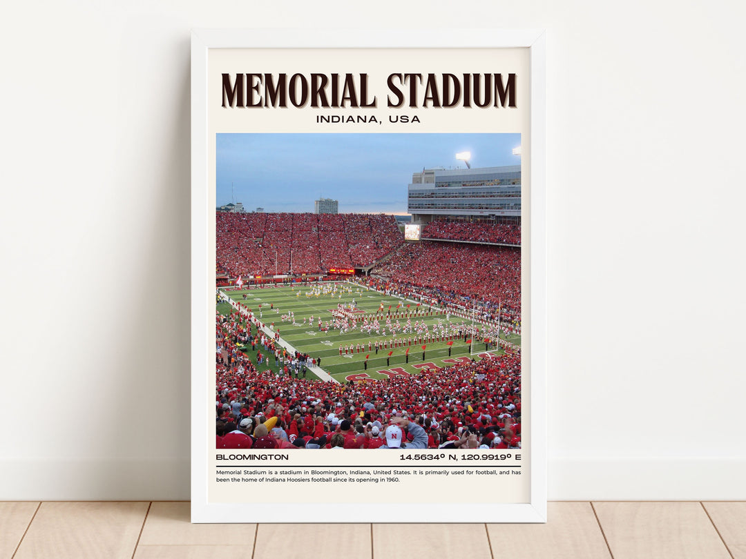 Memorial Stadium Football Retro Wall Art