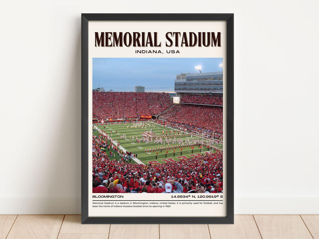 Memorial Stadium Football Retro Wall Art