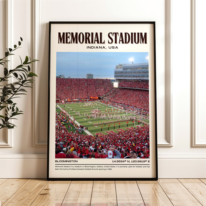 Memorial Stadium Football Retro Wall Art