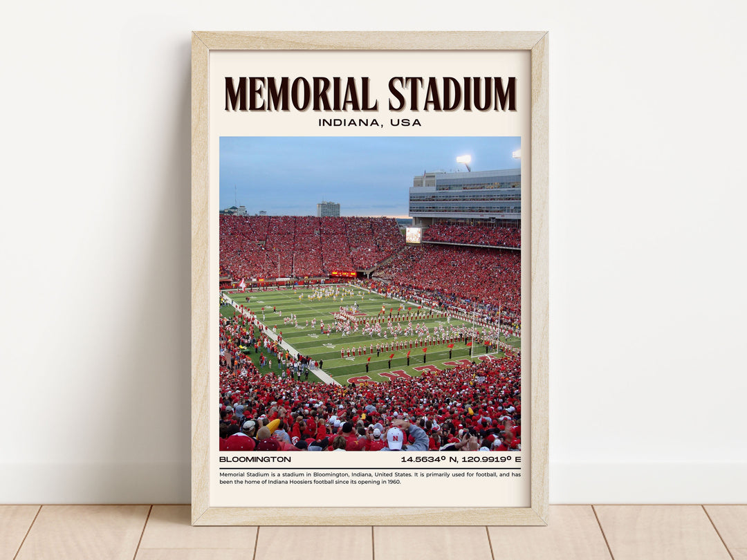 Memorial Stadium Football Retro Wall Art