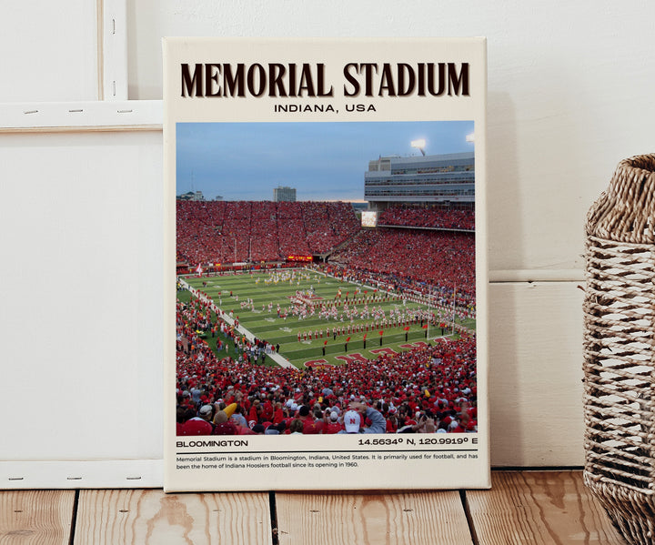 Memorial Stadium Football Retro Wall Art