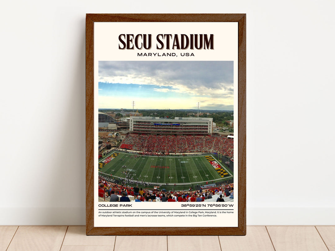 SECU Stadium Football Retro Wall Art