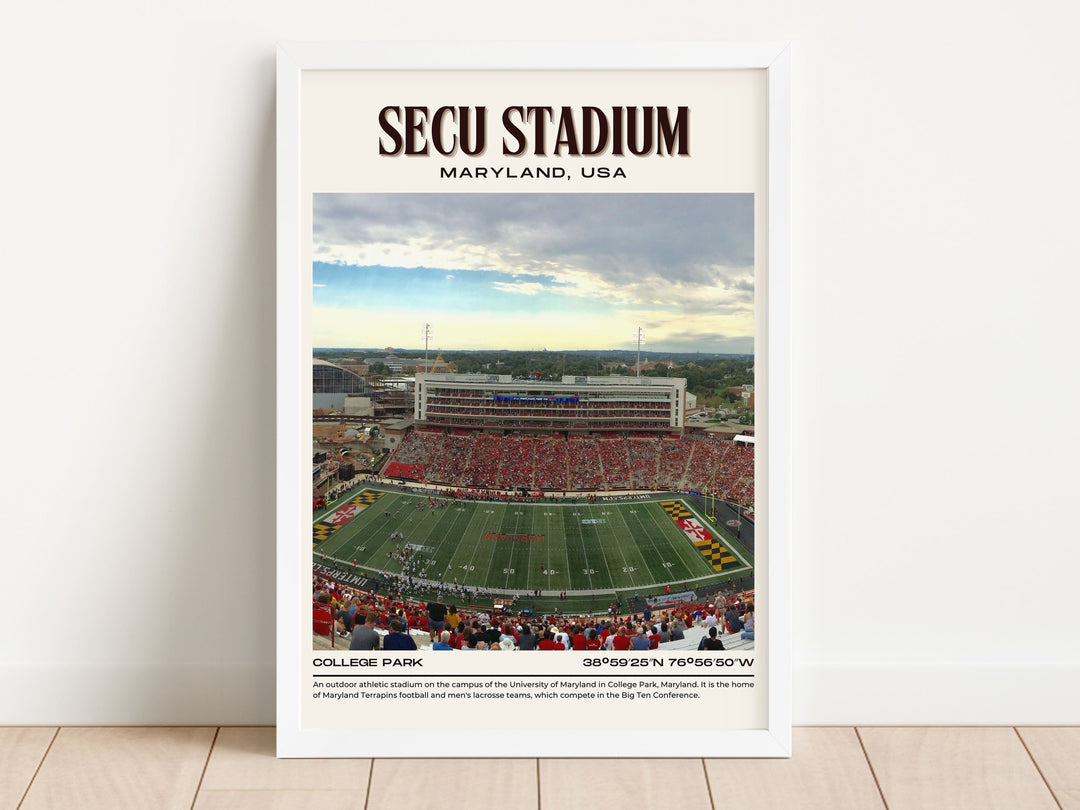 SECU Stadium Football Retro Wall Art