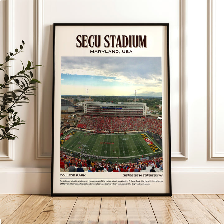 SECU Stadium Football Retro Wall Art