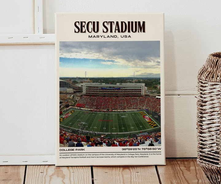 SECU Stadium Football Retro Wall Art