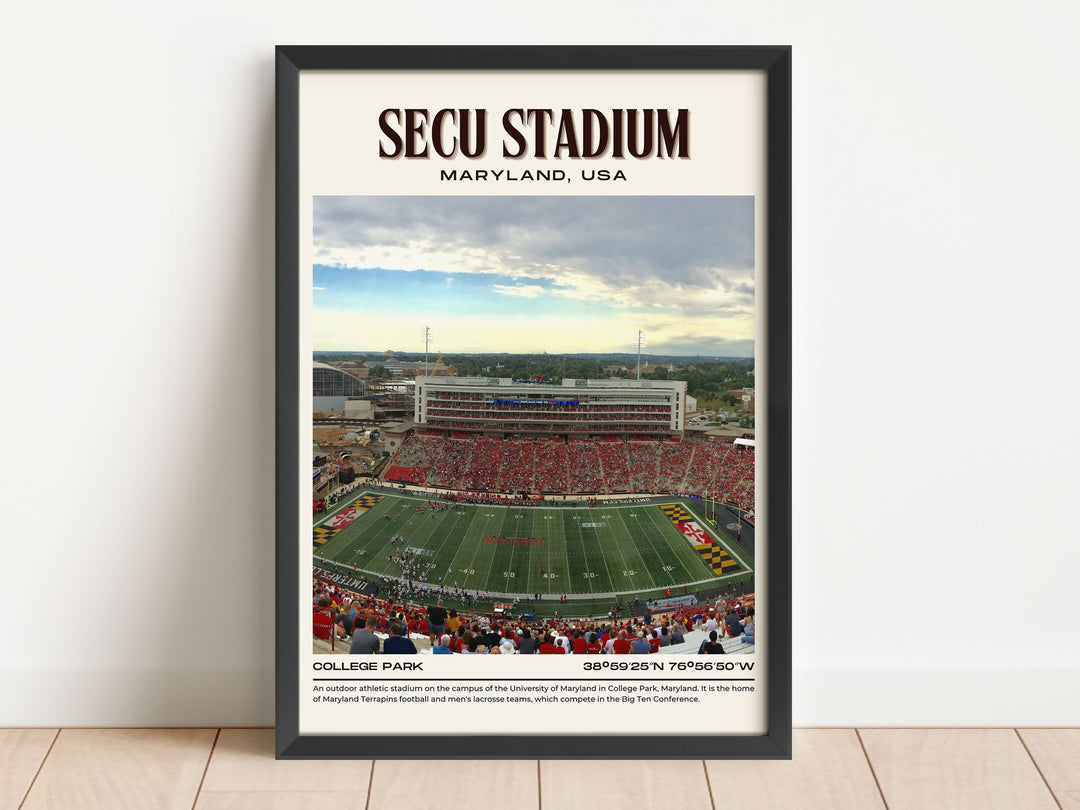 SECU Stadium Football Retro Wall Art