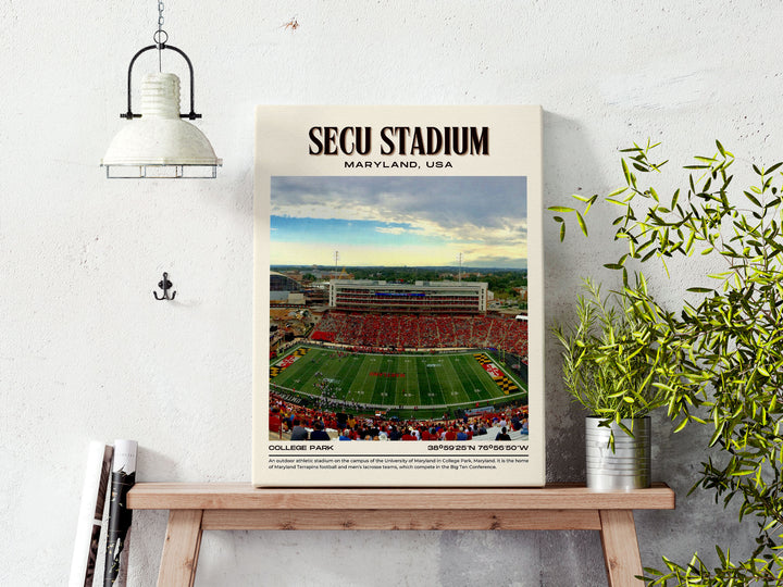 SECU Stadium Football Retro Wall Art