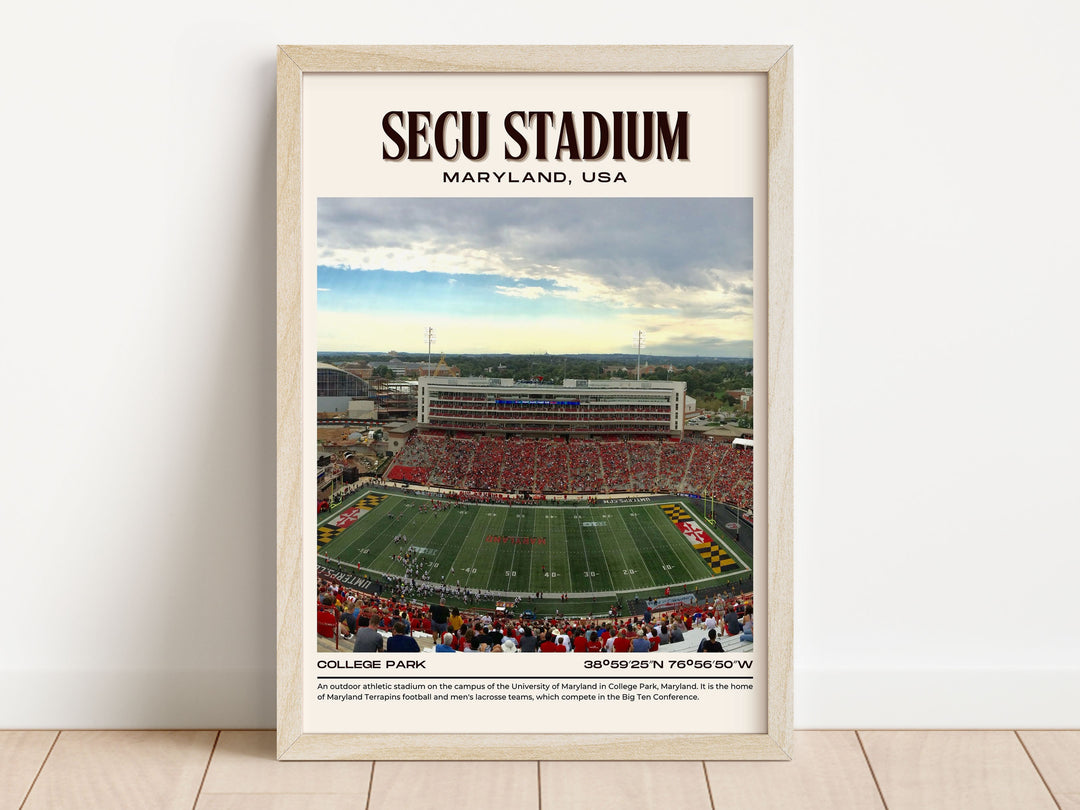 SECU Stadium Football Retro Wall Art