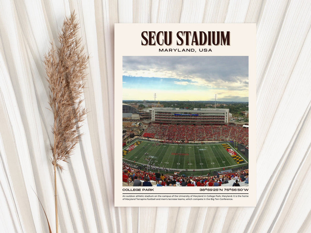 SECU Stadium Football Retro Wall Art