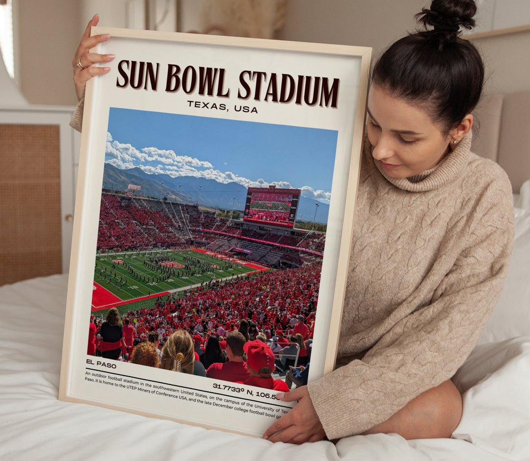 Sun Bowl Stadium Football Retro Wall Art