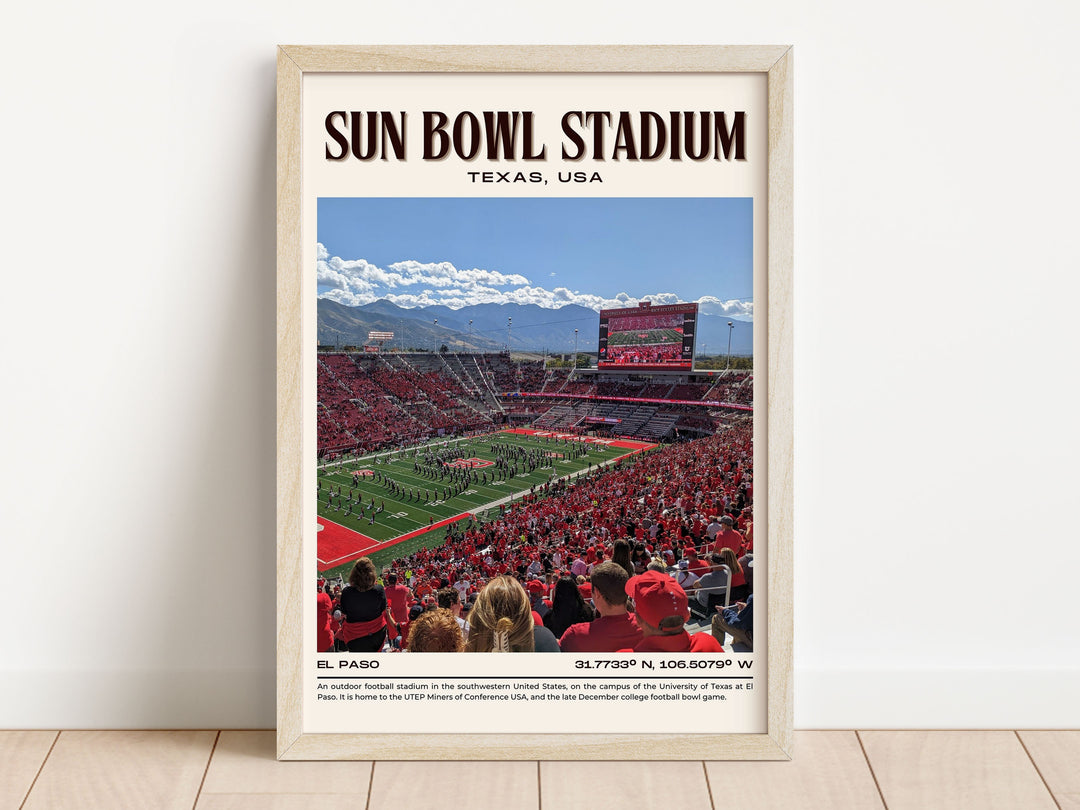 Sun Bowl Stadium Football Retro Wall Art