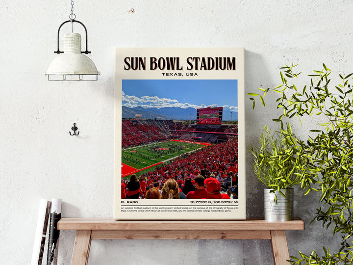 Sun Bowl Stadium Football Retro Wall Art