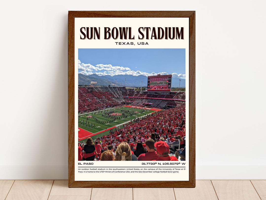 Sun Bowl Stadium Football Retro Wall Art