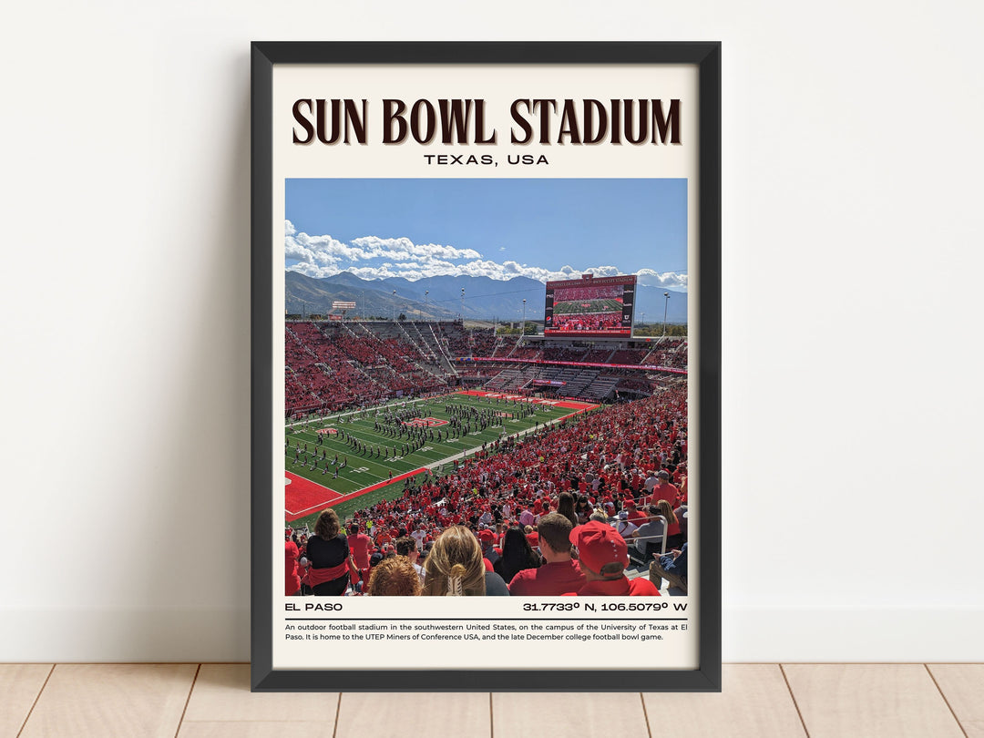 Sun Bowl Stadium Football Retro Wall Art