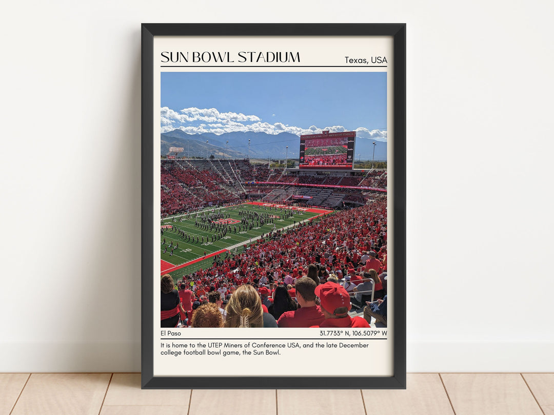 Sun Bowl Stadium Football Minimal Wall Art