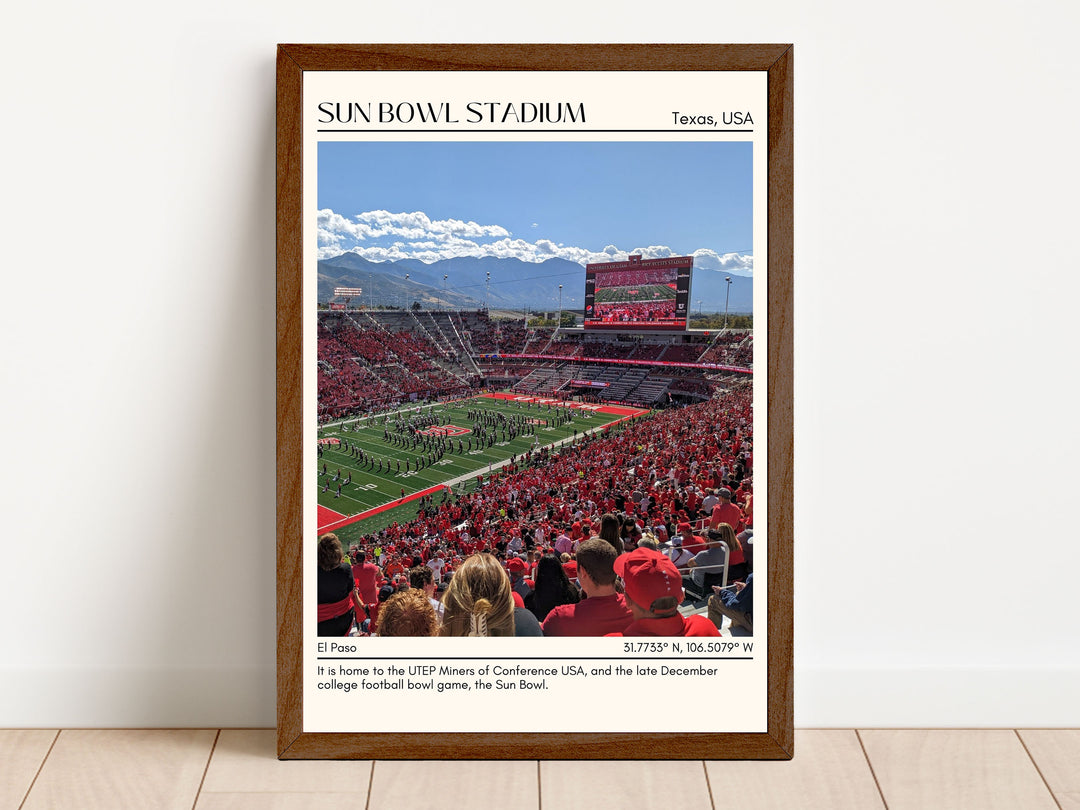 Sun Bowl Stadium Football Minimal Wall Art