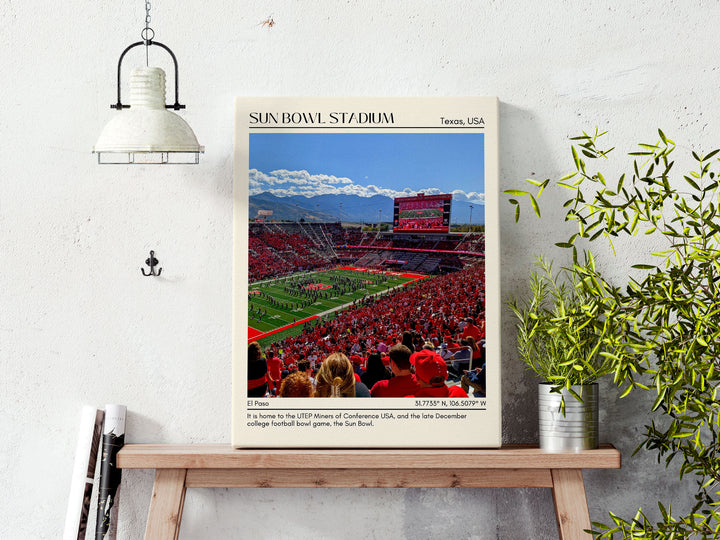 Sun Bowl Stadium Football Minimal Wall Art