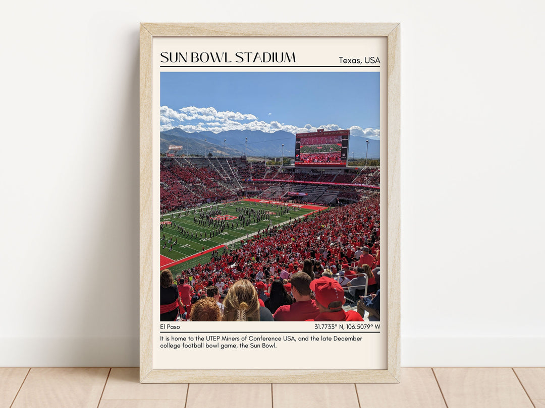 Sun Bowl Stadium Football Minimal Wall Art