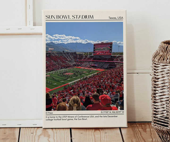 Sun Bowl Stadium Football Minimal Wall Art