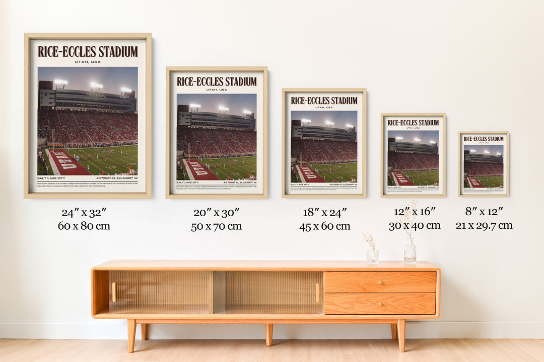 Rice-Eccles Stadium Football Retro Wall Art