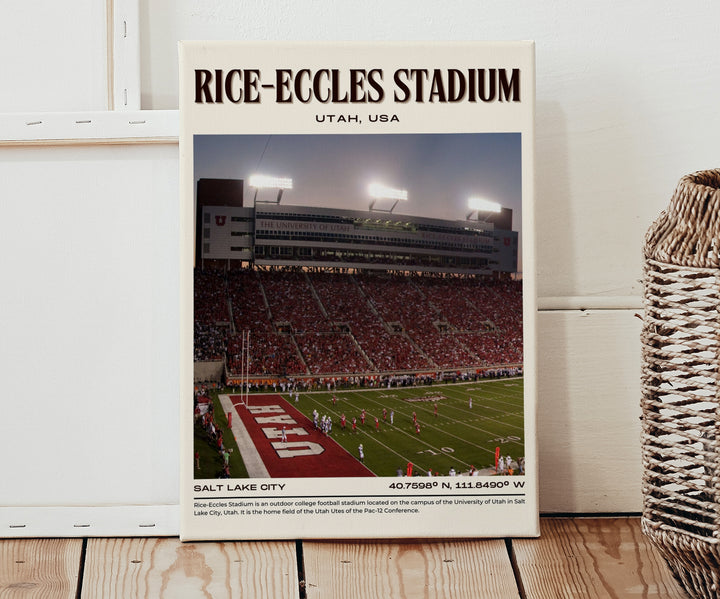 Rice-Eccles Stadium Football Retro Wall Art