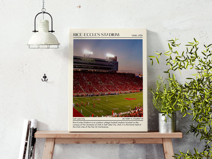 Rice-Eccles Stadium Football Minimal Wall Art