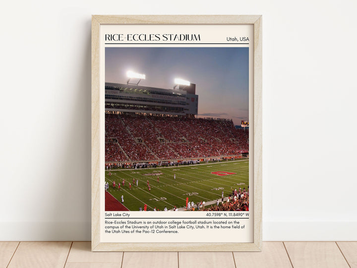 Rice-Eccles Stadium Football Minimal Wall Art