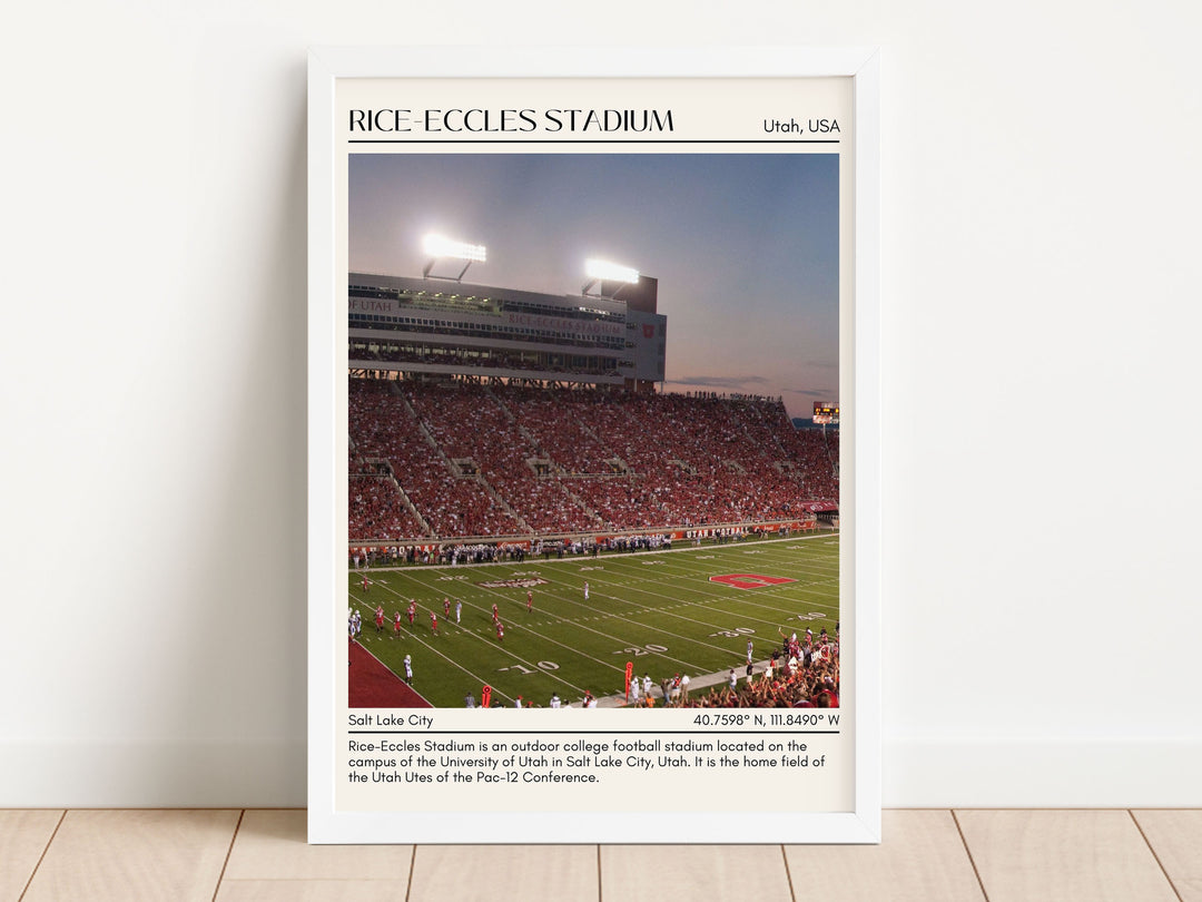 Rice-Eccles Stadium Football Minimal Wall Art