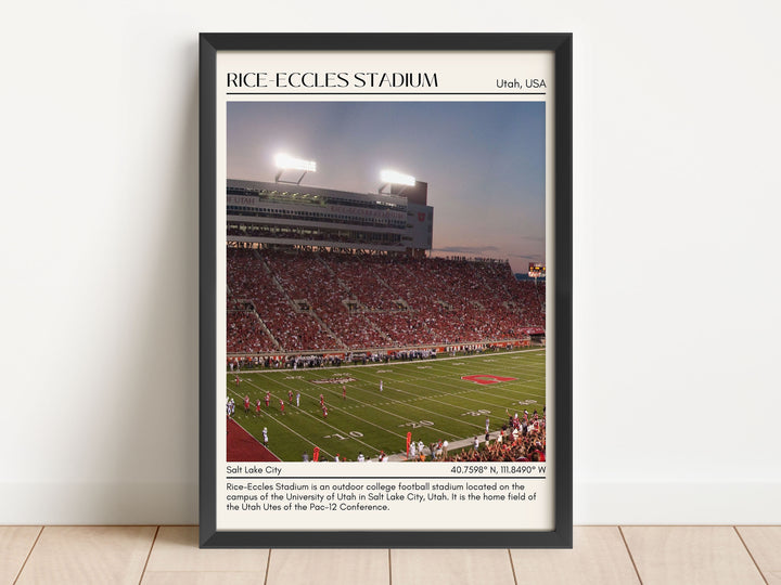 Rice-Eccles Stadium Football Minimal Wall Art