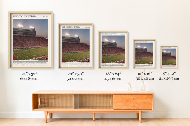 Rice-Eccles Stadium Football Minimal Wall Art