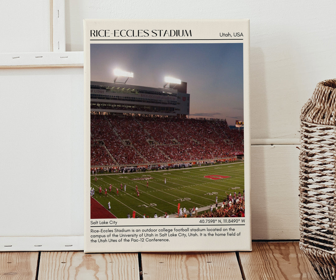 Rice-Eccles Stadium Football Minimal Wall Art