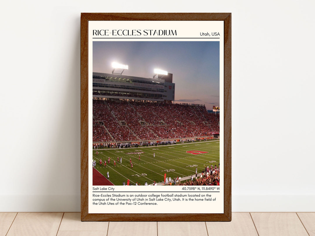 Rice-Eccles Stadium Football Minimal Wall Art