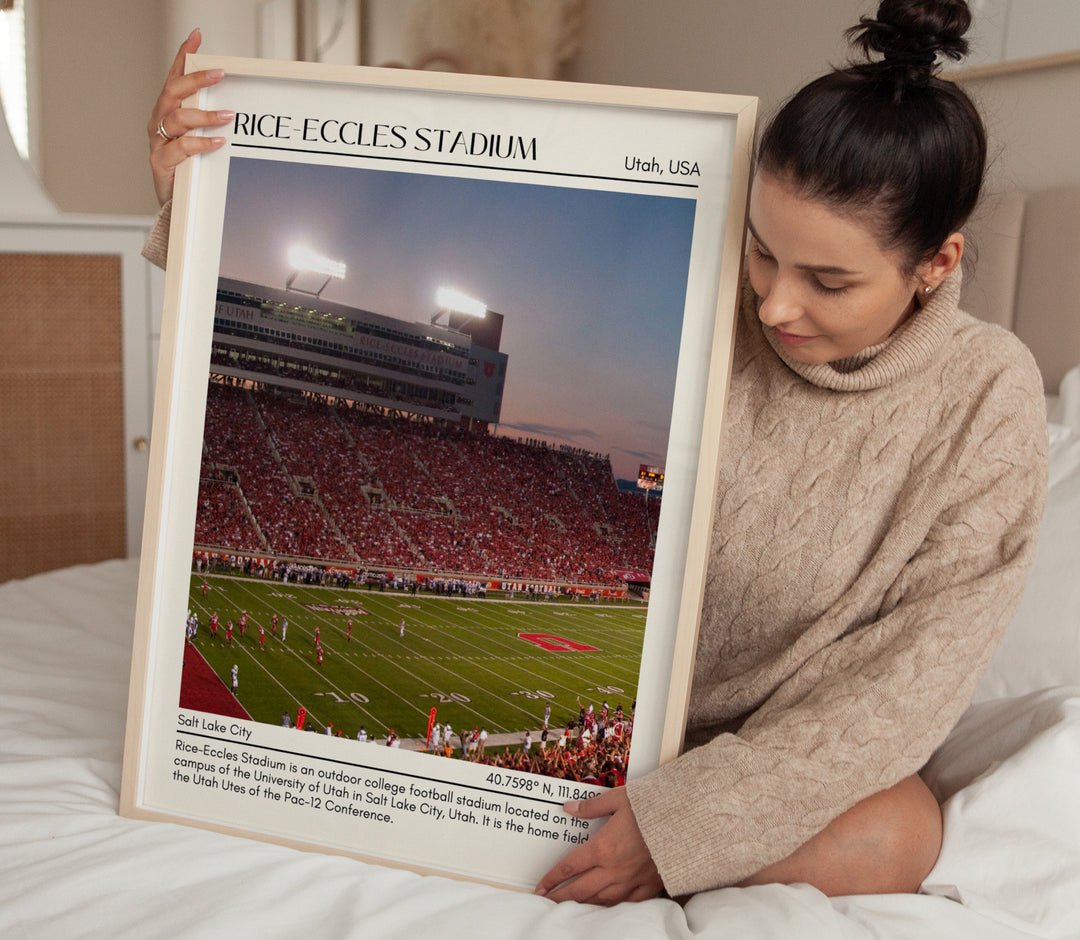 Rice-Eccles Stadium Football Minimal Wall Art