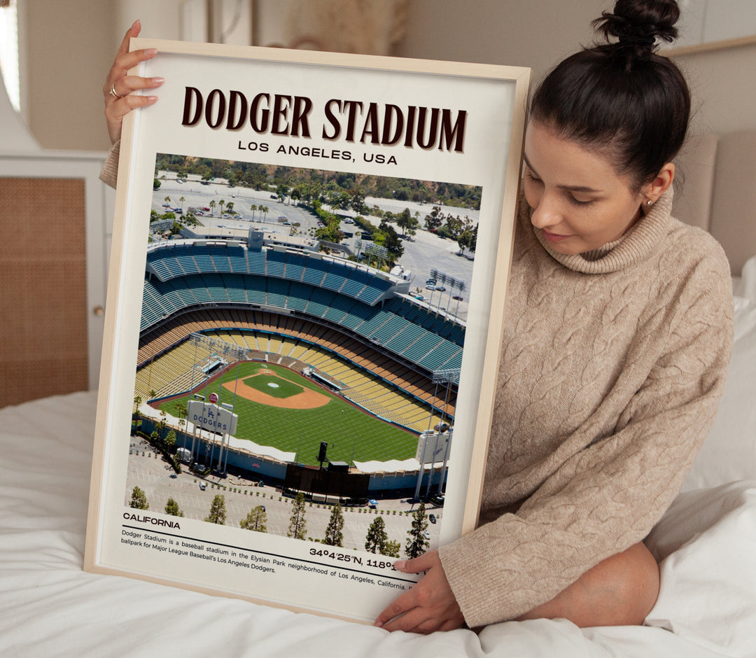 Dodger Stadium Baseball Retro Wall Art