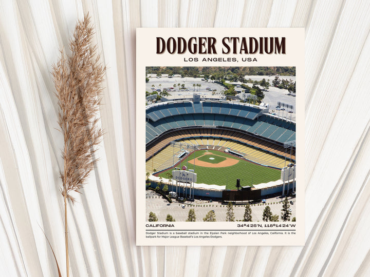 Dodger Stadium Baseball Retro Wall Art