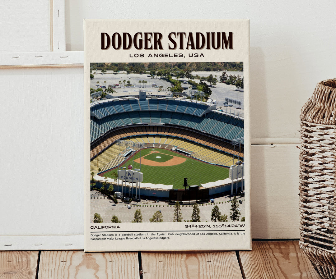 Dodger Stadium Baseball Retro Wall Art