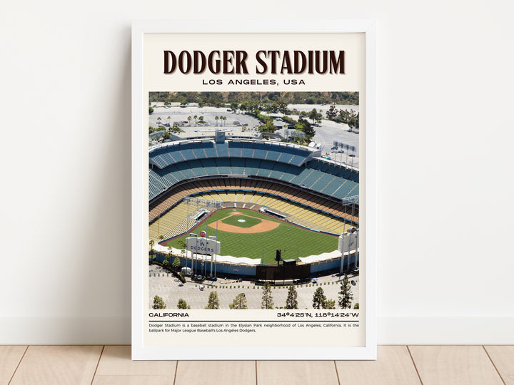 Dodger Stadium Baseball Retro Wall Art