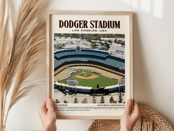 Dodger Stadium Baseball Retro Wall Art