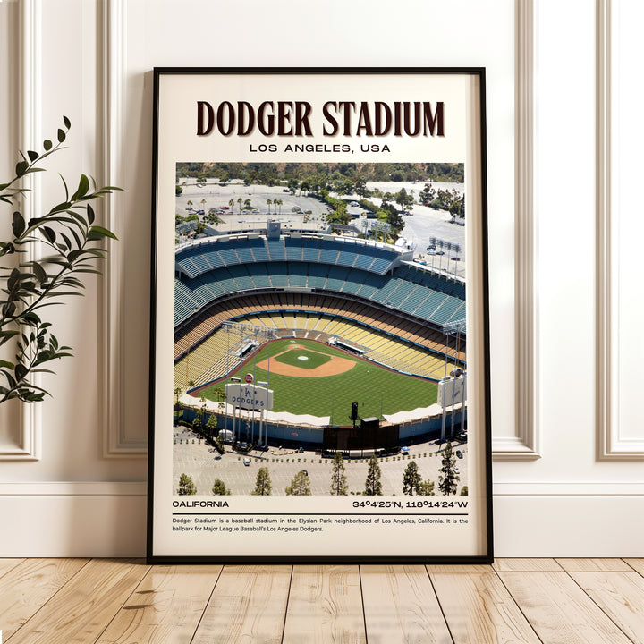 Dodger Stadium Baseball Retro Wall Art