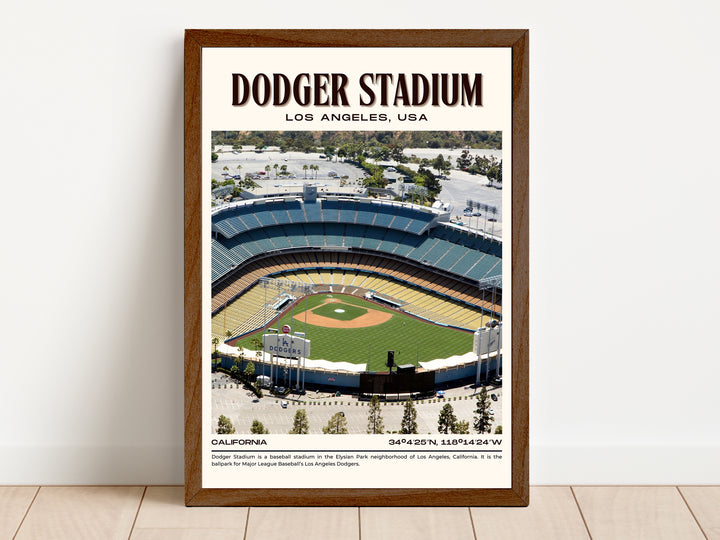 Dodger Stadium Baseball Retro Wall Art